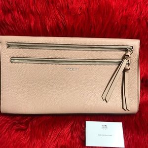 Coach Creme Pink Large Clutch